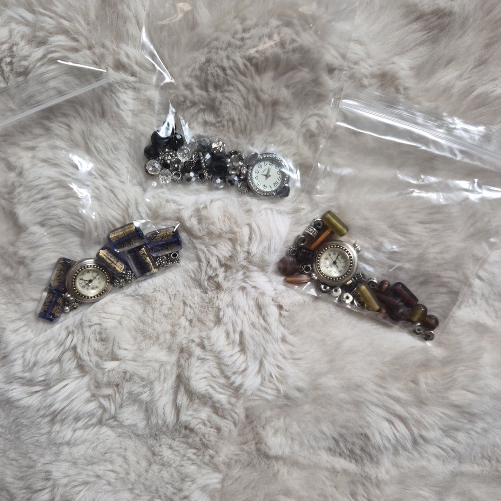 Bead Bracelet Watch Beads Watch Face Pieces Craft DIY Upcycle Artsy Activity ✨️